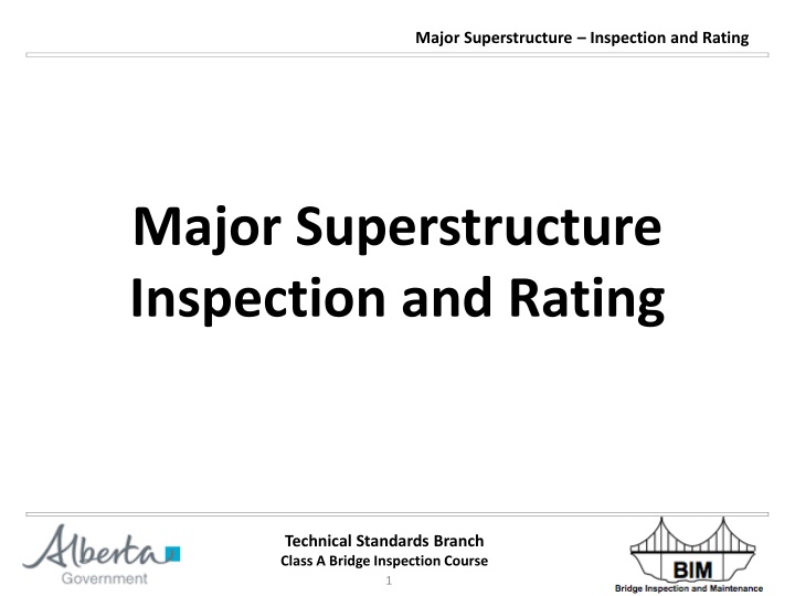 major superstructure inspection and rating