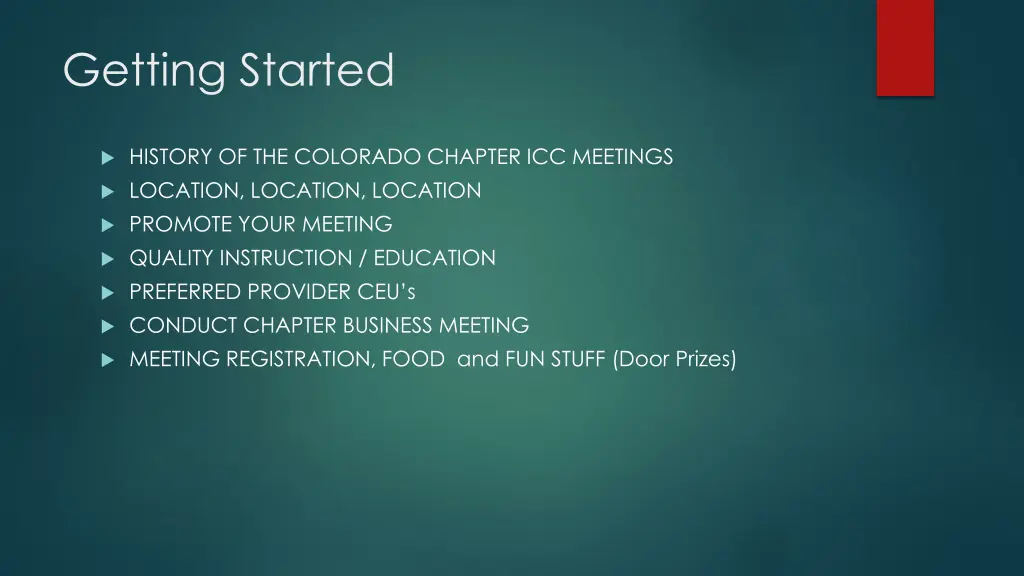 getting started