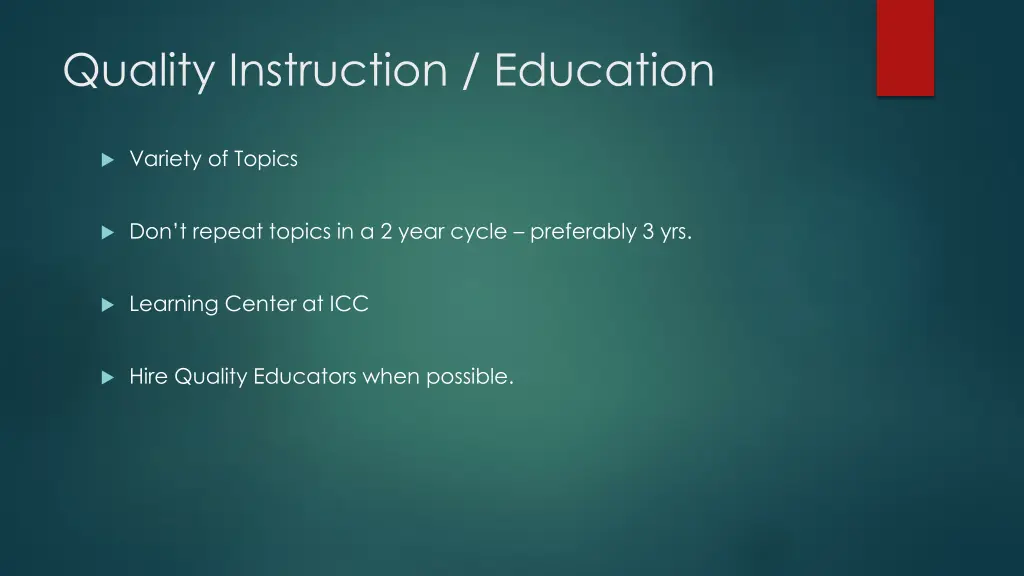 quality instruction education
