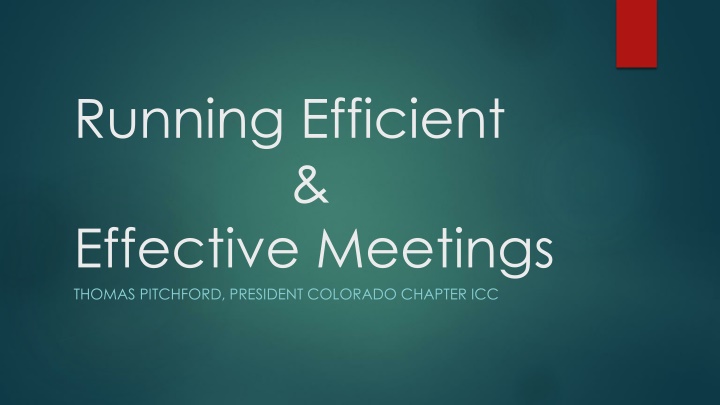 running efficient effective meetings thomas