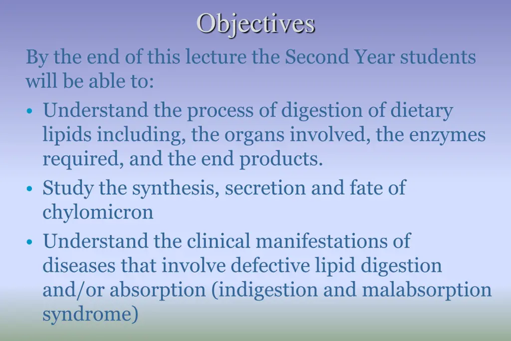 objectives