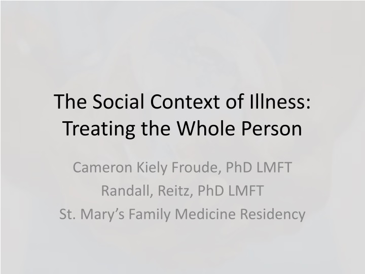 the social context of illness treating the whole