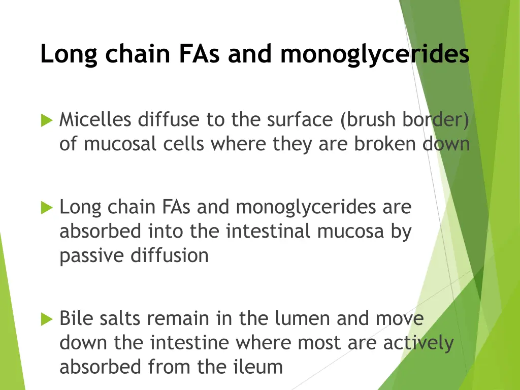 long chain fas and monoglycerides