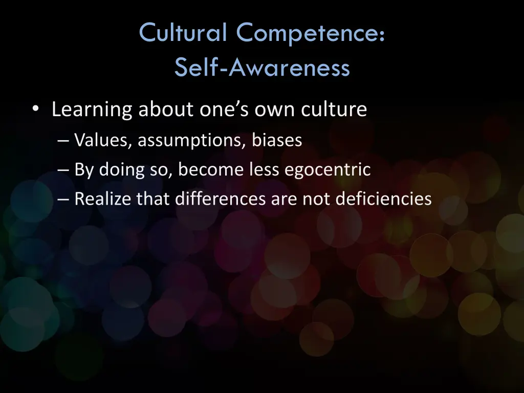 cultural competence self awareness