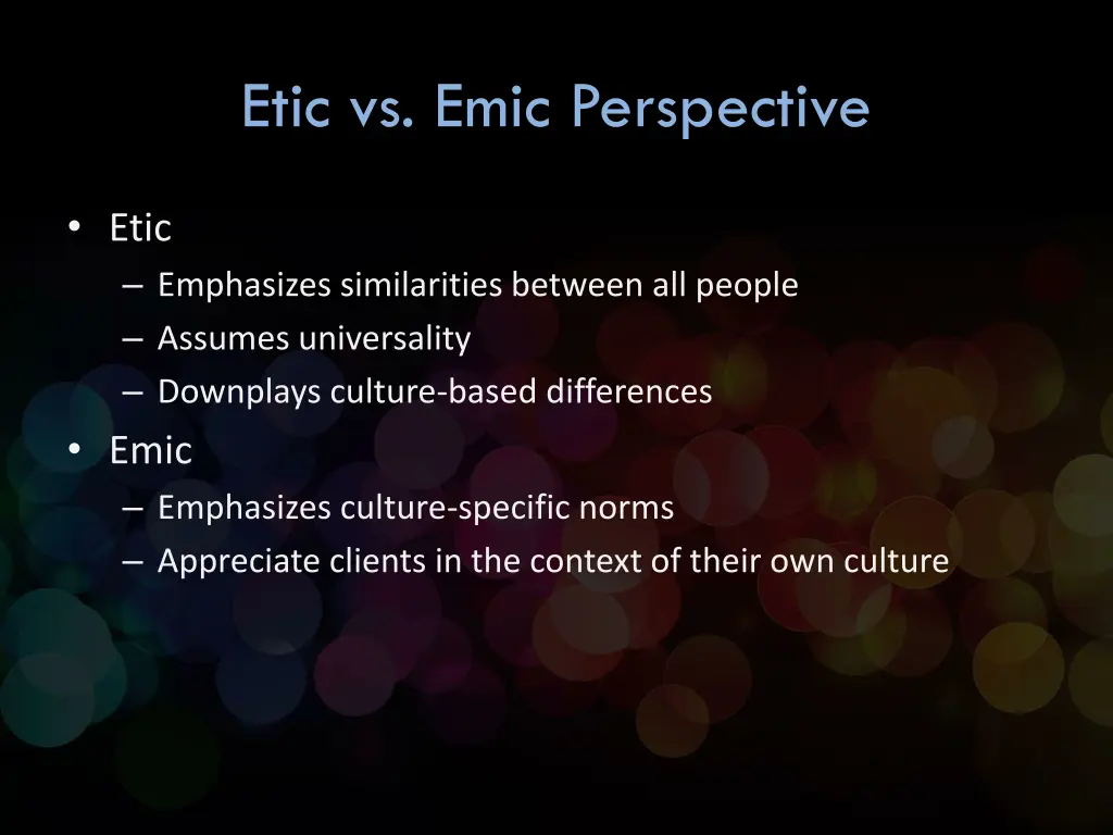 etic vs emic perspective