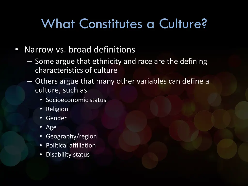 what constitutes a culture