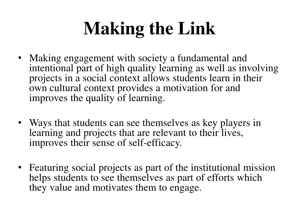 making the link