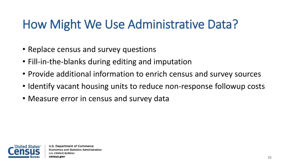 how might we use administrative data how might