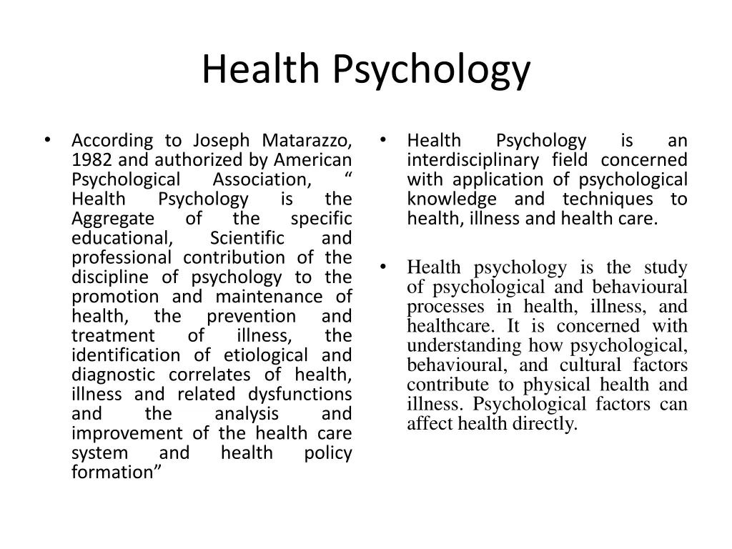 health psychology 1