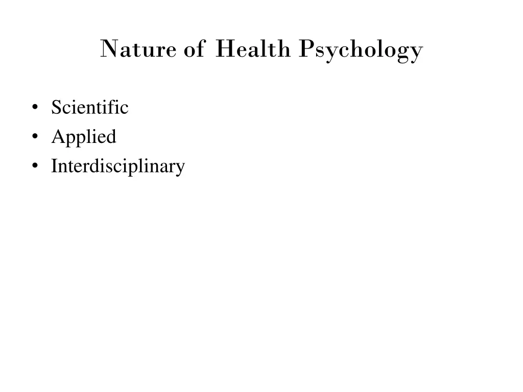 nature of health psychology