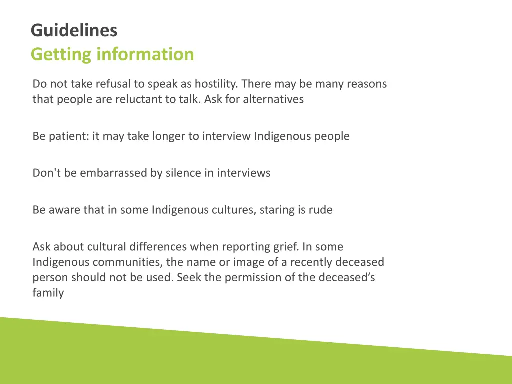 guidelines getting information 1