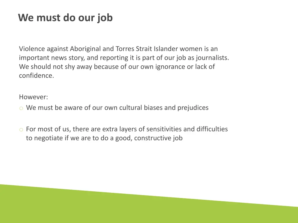 we must do our job
