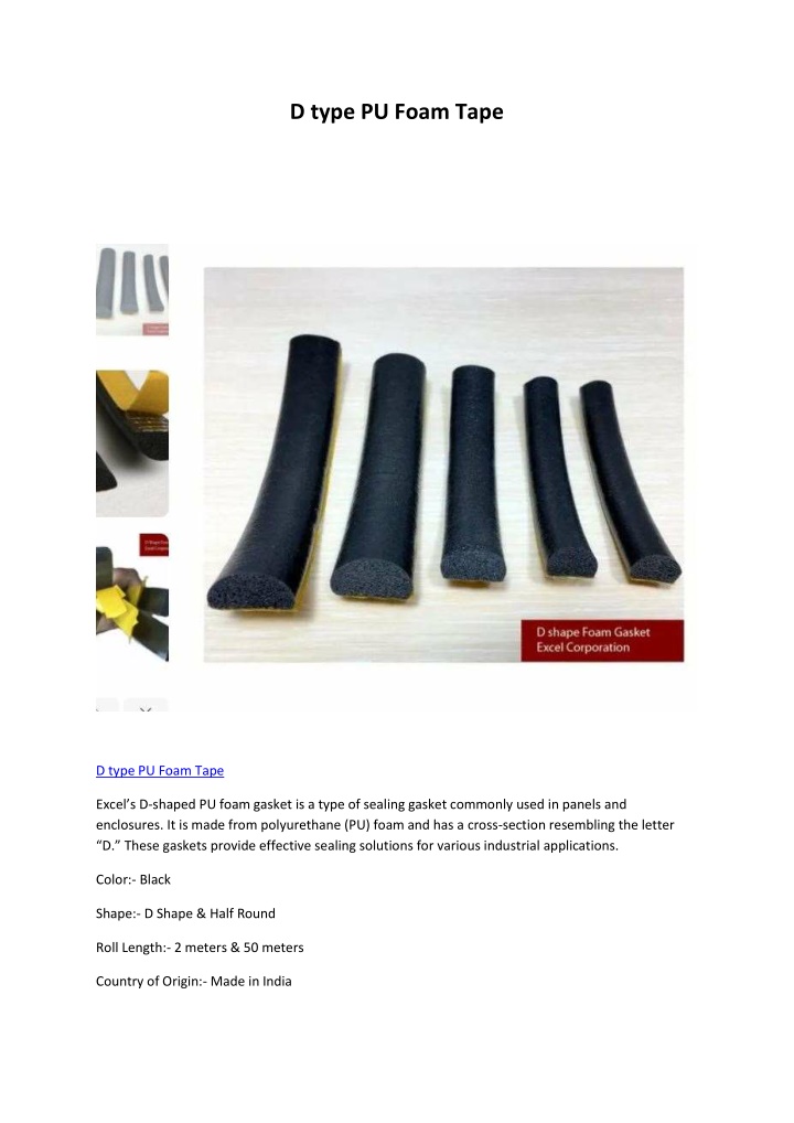 d type pu foam tape