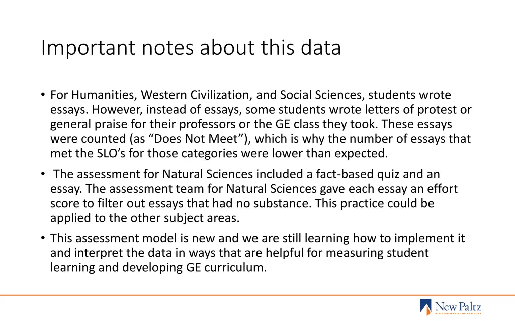 important notes about this data