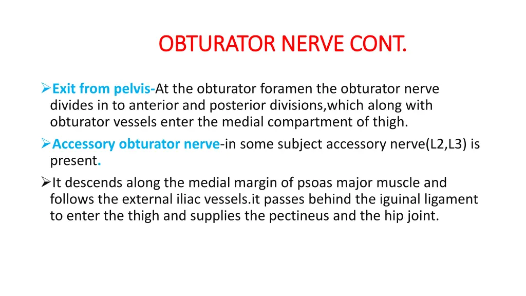 obturator nerve cont obturator nerve cont 1