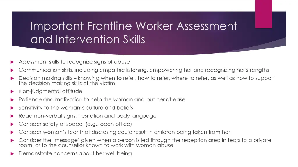 important frontline worker assessment