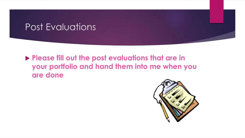 post evaluations