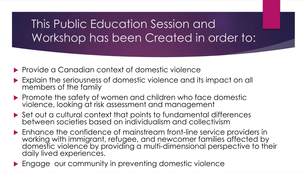 this public education session and workshop