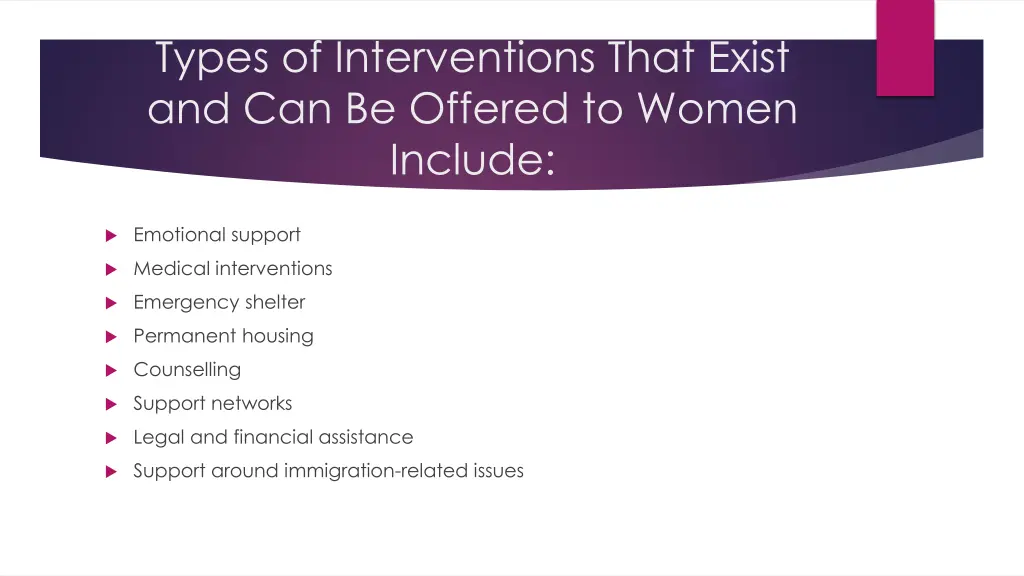 types of interventions that exist