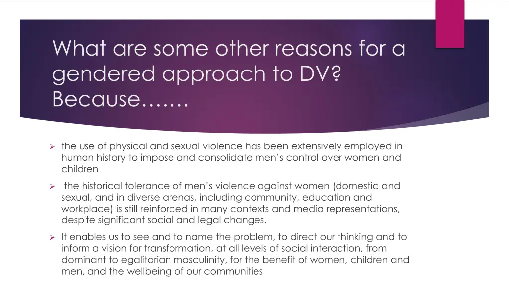 what are some other reasons for a gendered