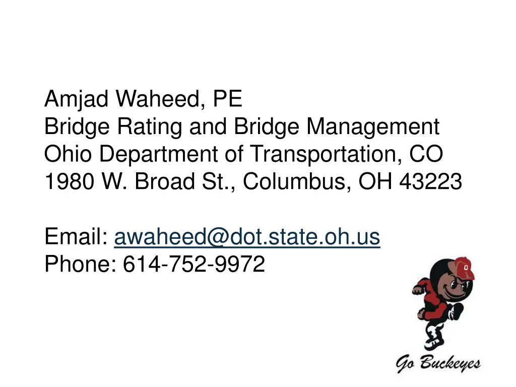 amjad waheed pe bridge rating and bridge