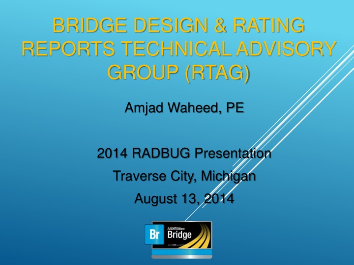 bridge design rating reports technical advisory