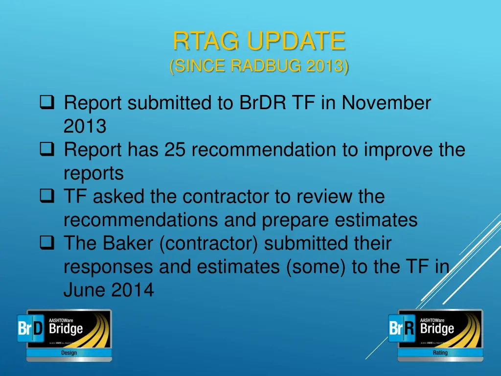 rtag update since radbug 2013