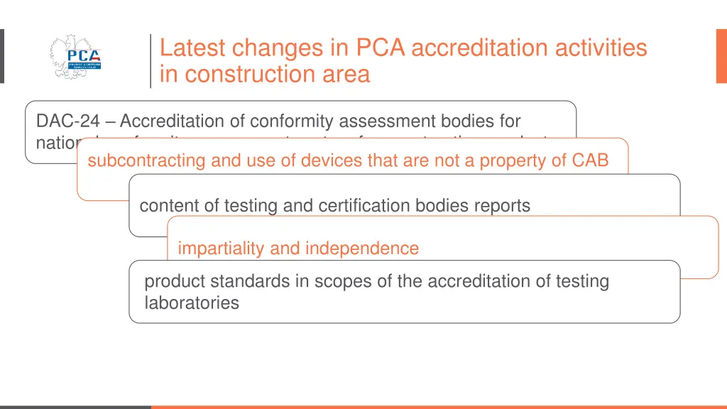 latest changes in pca accreditation activities 5