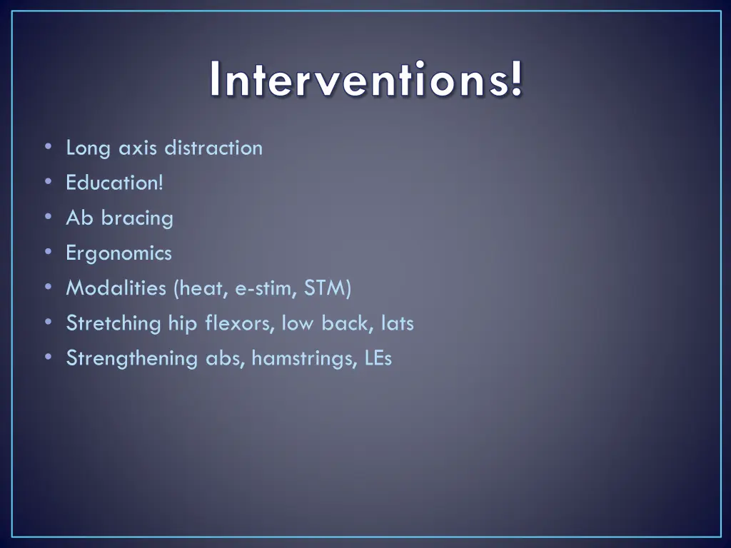 interventions 1