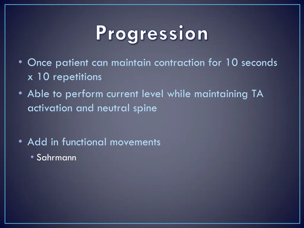 progression