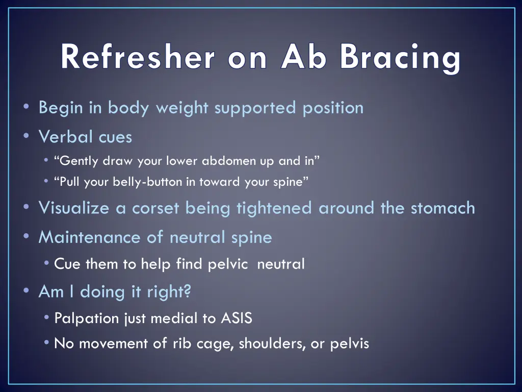 refresher on ab bracing