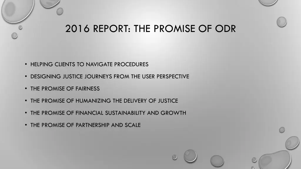 2016 report the promise of odr