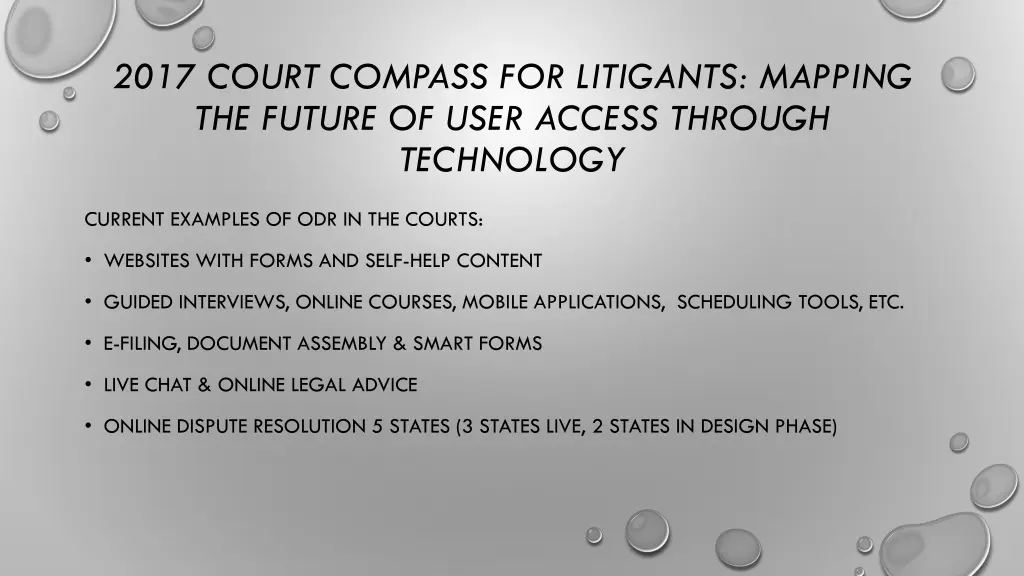 2017 court compass for litigants mapping