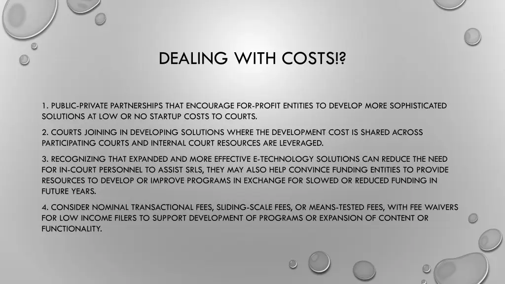 dealing with costs