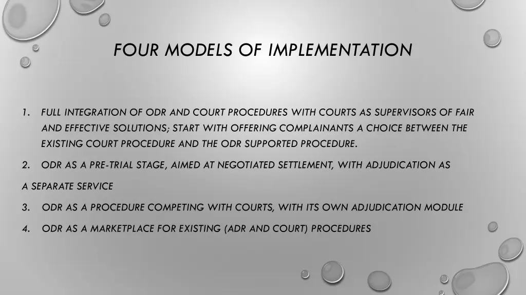four models of implementation