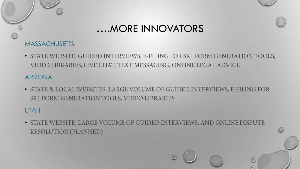 more innovators