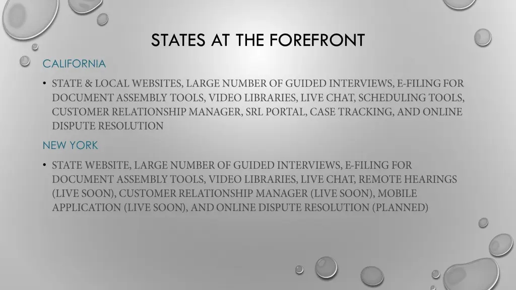 states at the forefront