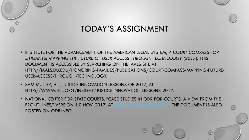 today s assignment