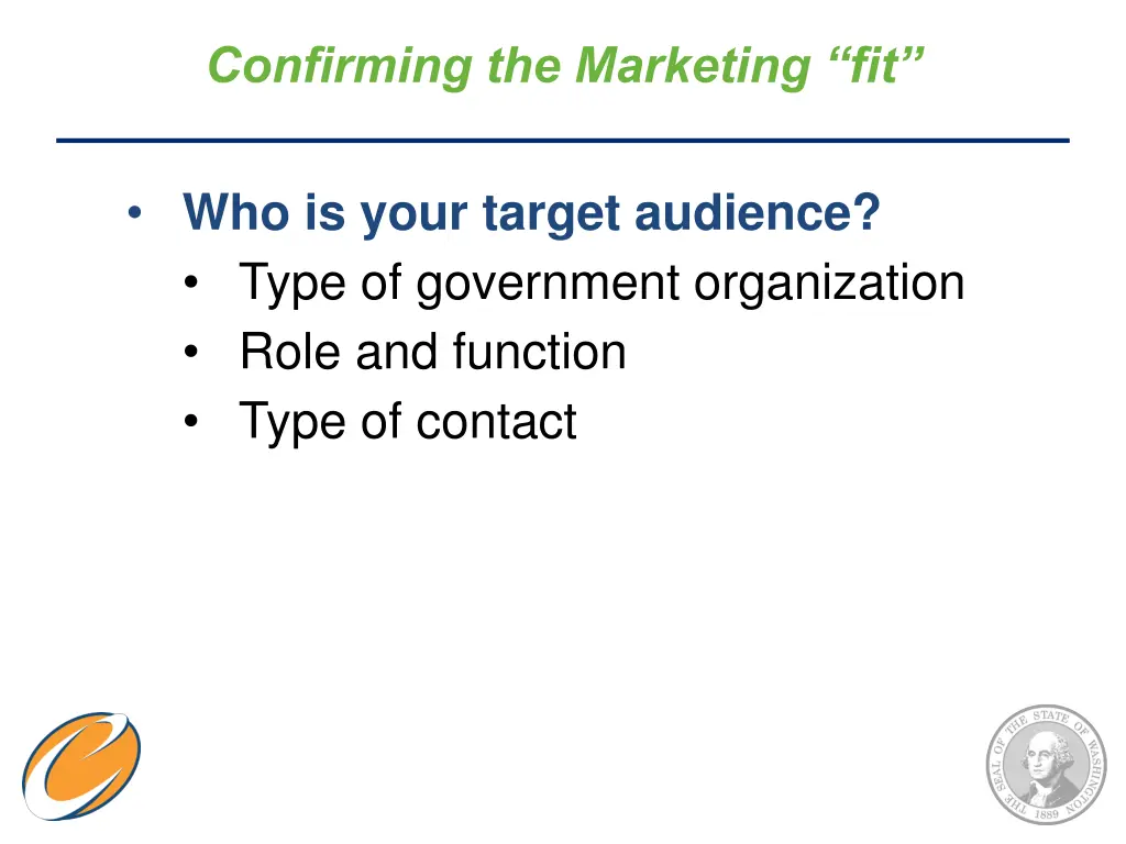 confirming the marketing fit 1