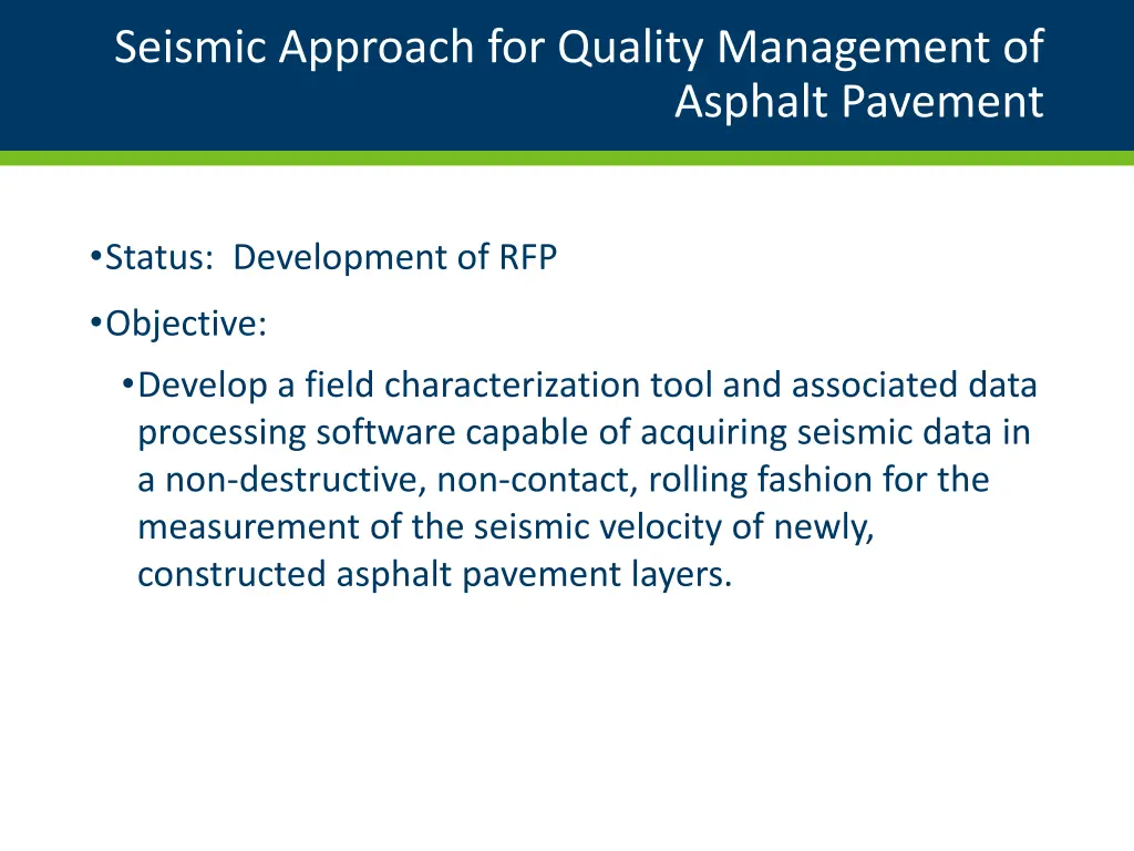 seismic approach for quality management of