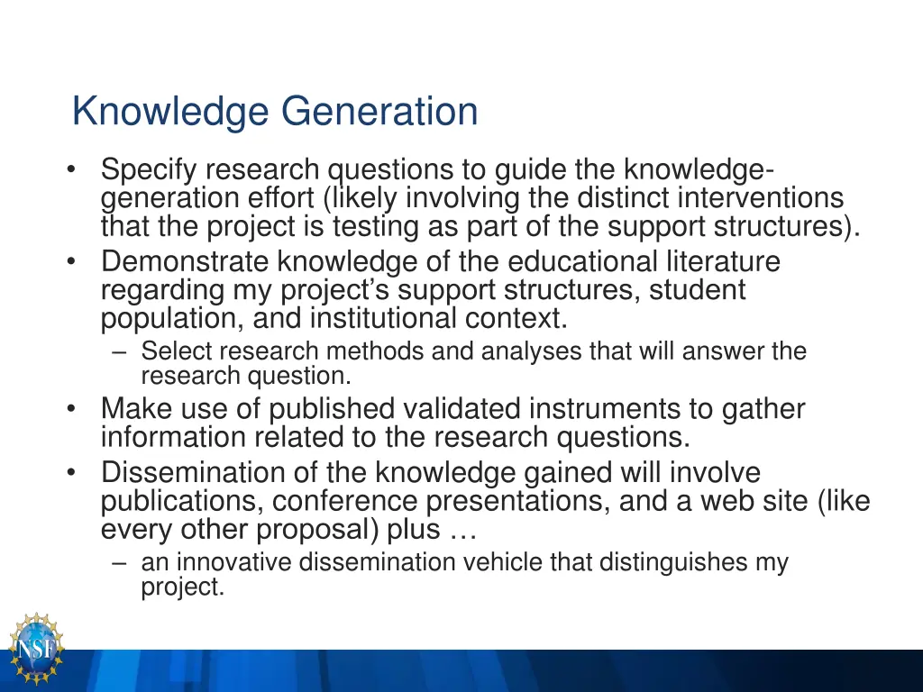 knowledge generation