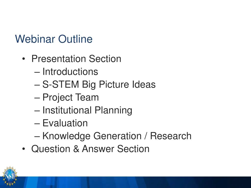 webinar outline