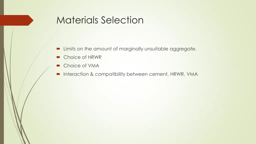materials selection