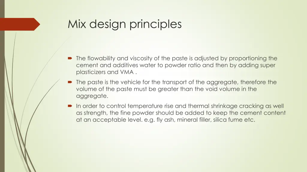 mix design principles