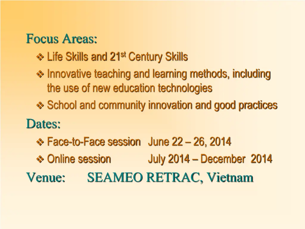 focus areas life skills and 21 st century skills