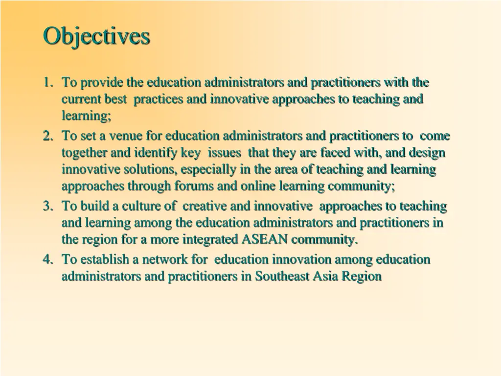 objectives