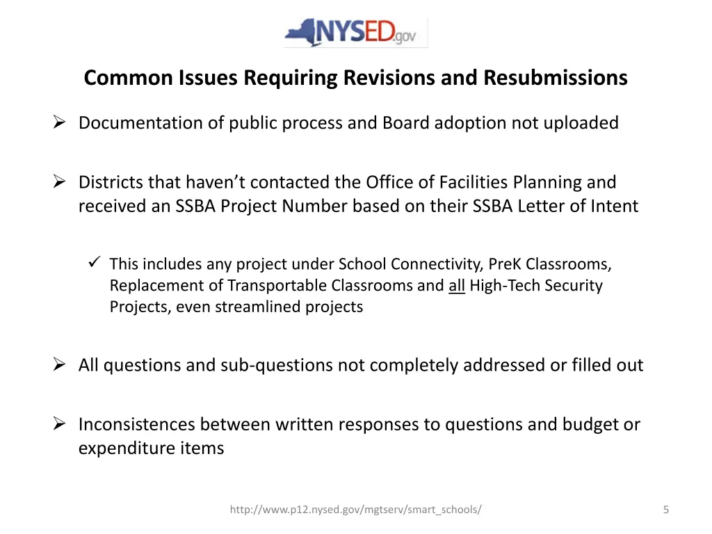 common issues requiring revisions