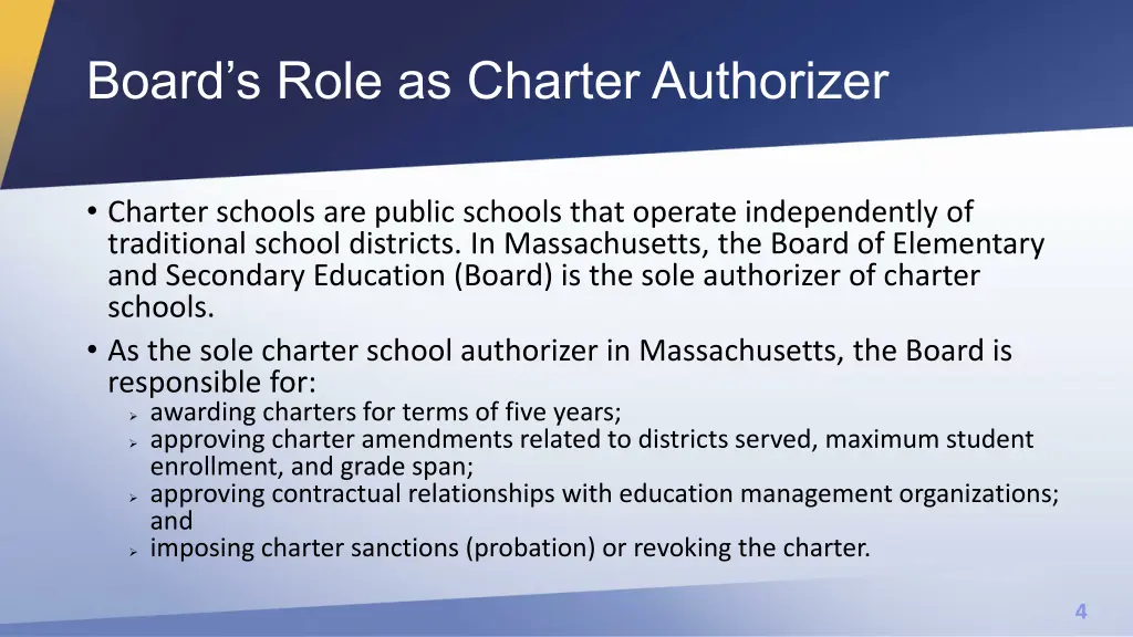 board s role as charter authorizer