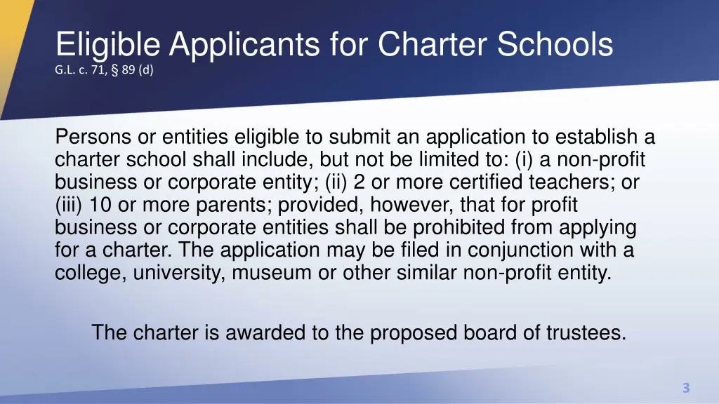 eligible applicants for charter schools