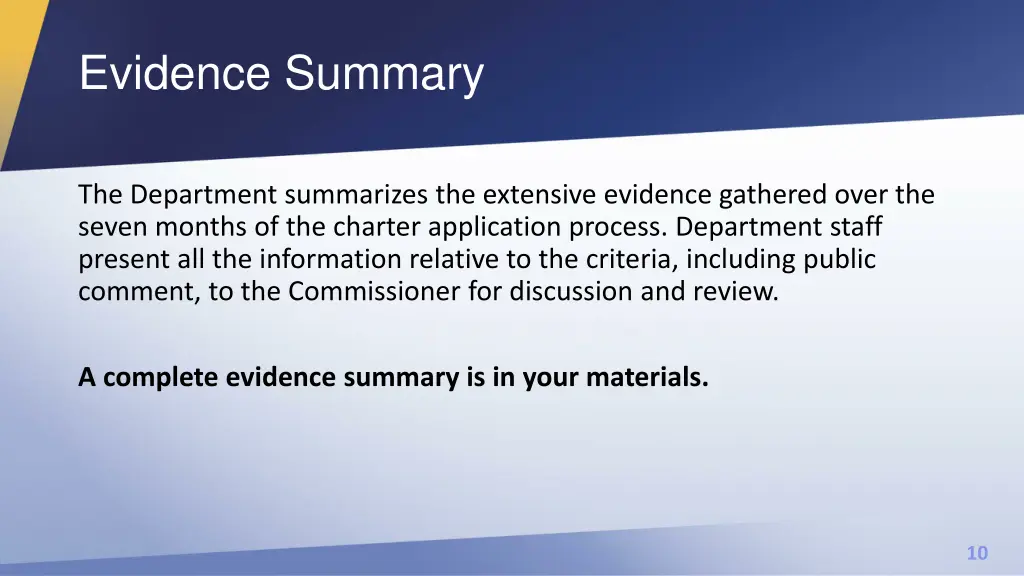 evidence summary